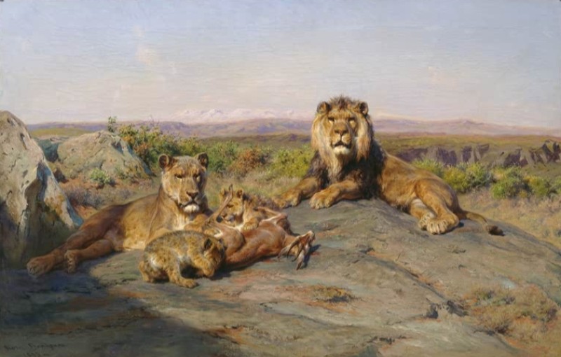 Löwen, 1895 | Rosa Bonheur | Giclée Leinwand-Kunstdruck