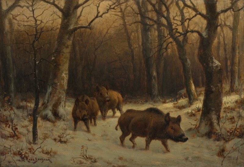 Wild Boars in the Snow, c.1872/77 | Rosa Bonheur | Giclée Canvas Print