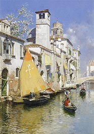 Gondolas on a Venetian Canal, undated by Rubens Santoro | Canvas Print