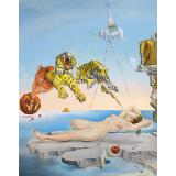 Dream caused by the Flight of a Bee around a Pomegranate a Second before Wakening up, 1944 - Dali