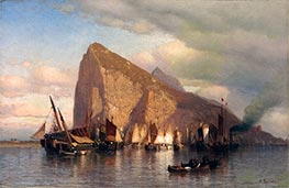 Aufklarender Sturm bei Gibraltar, c.1860 von Samuel Colman | Leinwand Kunstdruck