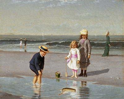 Children on the Beach, c.1879/81 | Samuel Carr | Giclée Canvas Print