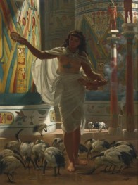 Feeding The Sacred Ibis In The Halls Of Karnak, 1871 | Edward Poynter