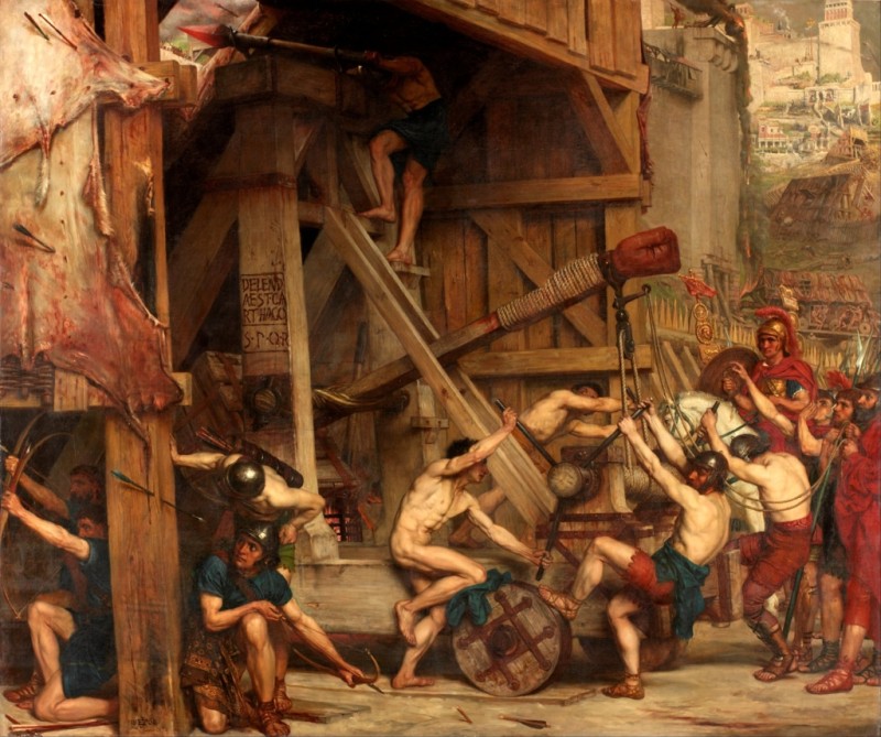 Die Katapulte, c.1868/72 | Edward Poynter | Giclée Leinwand-Kunstdruck