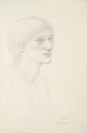 Portrait of Mrs. Drummond, Undated von Burne-Jones | Papier-Kunstdruck