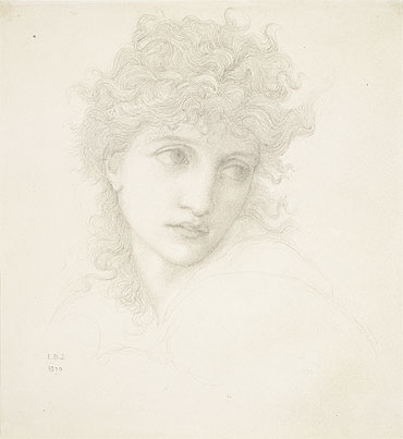 Head of a Young Woman, 1870 | Burne-Jones | Giclée Papier-Kunstdruck