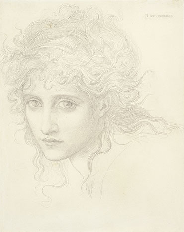 Head of a Young Woman, 1870 | Burne-Jones | Giclée Papier-Kunstdruck