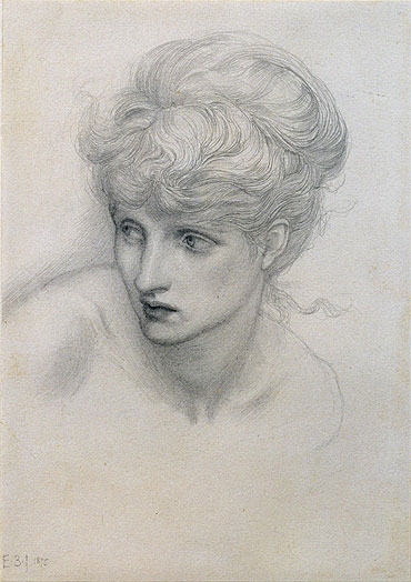 Study of a Girl's Head, 1875 | Burne-Jones | Giclée Papier-Kunstdruck