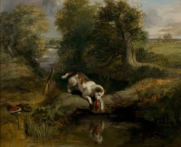 The Dog and the Shadow, 1822 by Landseer | Giclée Canvas Print