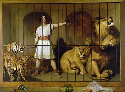 Portrait of Mr Van Amburgh as he Appeared with his Animals at the London Theatre, 1847 | Landseer | Giclée Leinwand Kunstdruck