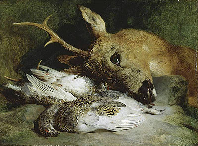 Head of a Roebuck and Two Ptarmigan, c.1830 | Landseer | Giclée Canvas Print