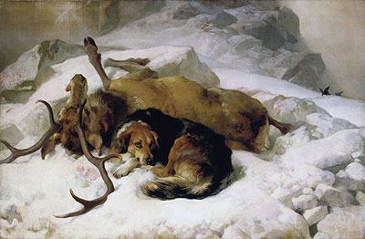 Chevy 'Weel, Sir, if the Deer Got the Ball, Sure's Death Chevy; Will no Leave Him', 1868 | Landseer | Giclée Leinwand Kunstdruck