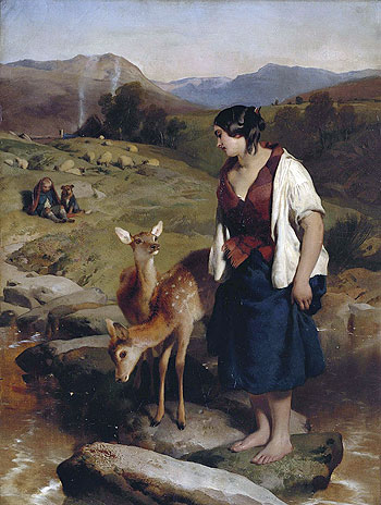 The Highland Lassie, 1850 | Landseer | Giclée Leinwand Kunstdruck