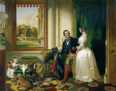 Queen Victoria, Prince Albert and Victoria, Princess Royal, c.1841/45 | Landseer | Giclée Leinwand Kunstdruck