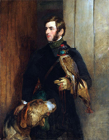 The Falconer (Portrait of William Russell), a.1830 | Landseer | Giclée Canvas Print
