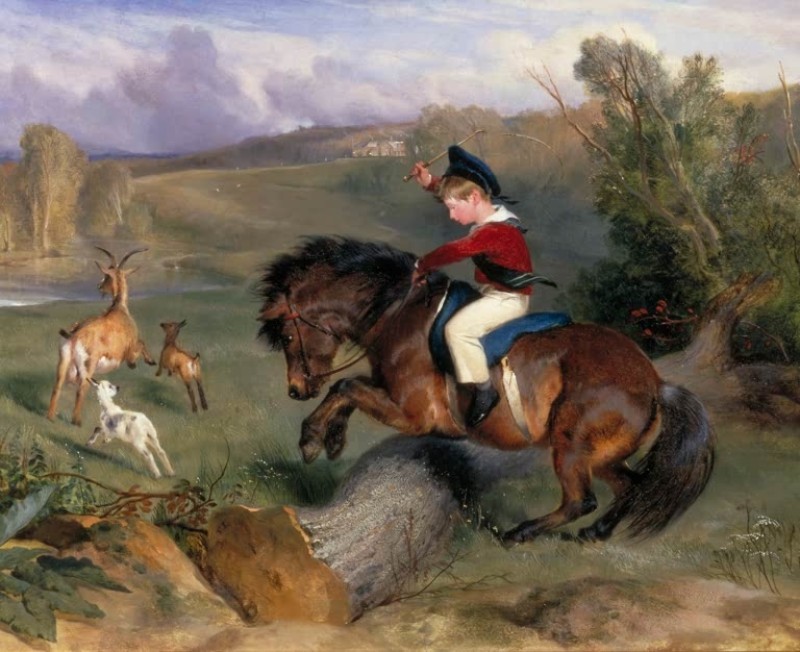 The First Leap: Lord Alexander Russell on His Pony 'Emerald', 1829 | Landseer | Giclée Canvas Print