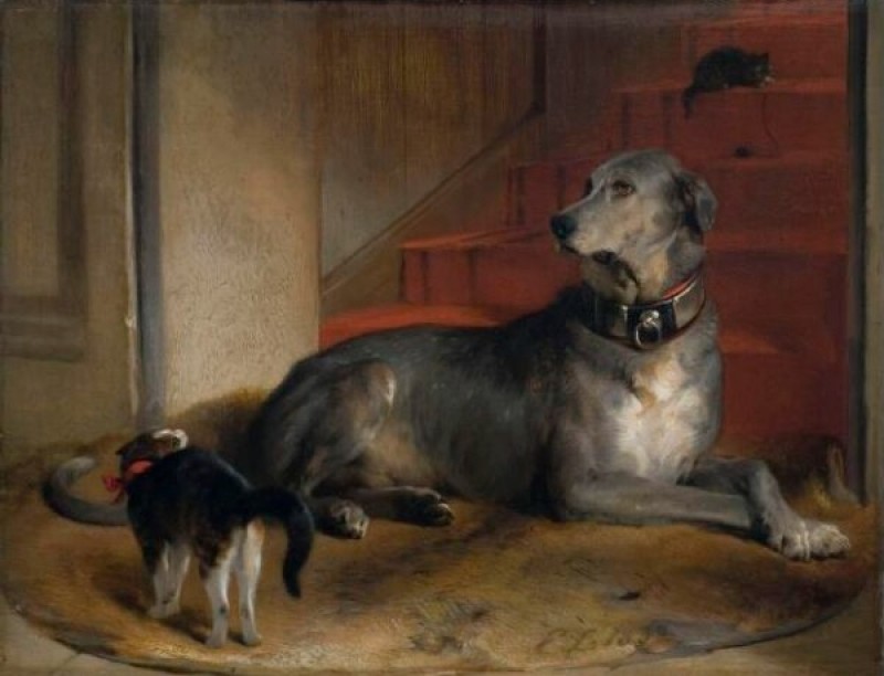 Lady Blessington's Dog: The Barrier, 1832 | Landseer | Giclée Canvas Print