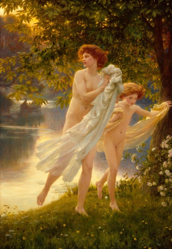 Erschreckt, 1892 | Frank Dicksee | Giclée Leinwand-Kunstdruck