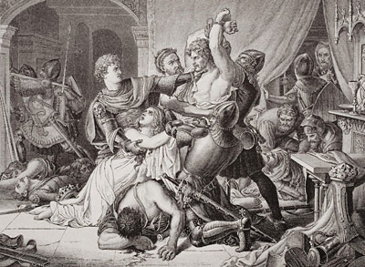Die Verhaftung von Roger de Mortimer in Nottingham Castle, 19. Oktober 1330, n.d. | Joseph Noel Paton