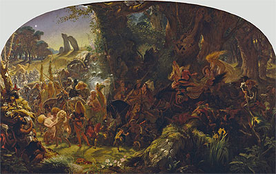 Der Feenüberfall: Entführen eines Wechselbalgs - Mittsommernacht, 1867 | Joseph Noel Paton