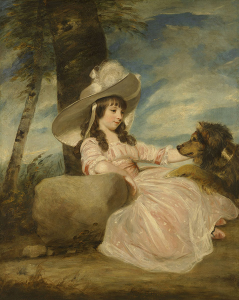 Reynolds | Portrait of Miss Anna Ward with Her Dog, 1787 | Giclée Canvas Print