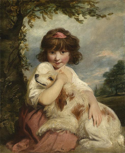 Reynolds | A Young Girl and Her Dog, 1780 | Giclée Canvas Print