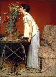 Woman and Flowers, 1868 by Alma-Tadema | Canvas Print