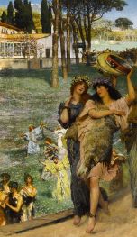 Frühlingsfest (Auf dem Weg zum Ceres-Tempel), 1879 von Alma-Tadema | Leinwand Kunstdruck