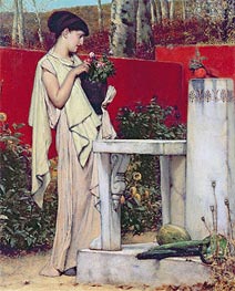 Woman with a Vase of Flowers, Undated by Alma-Tadema | Canvas Print