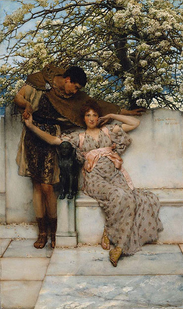 Frühlingsversprechen, 1890 von Alma-Tadema | Leinwand-Kunstdruck
