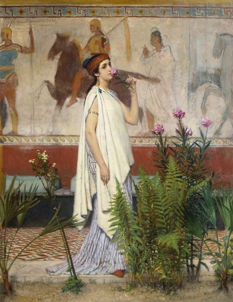 Eine griechische Frau, 1869 von Alma-Tadema | Leinwand-Kunstdruck