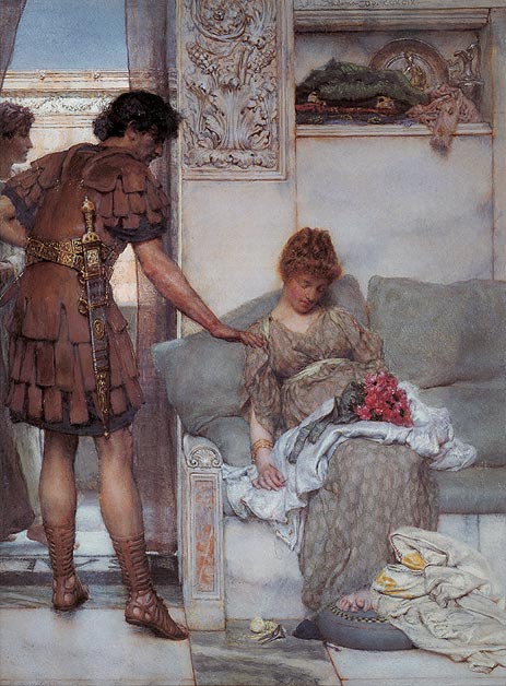 Ein stiller Gruß, 1889 von Alma-Tadema | Leinwand-Kunstdruck
