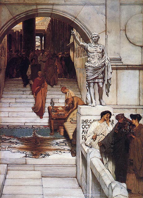 Eine Audienz bei Agrippa, 1875 von Alma-Tadema | Leinwand-Kunstdruck