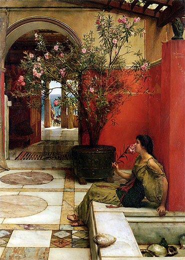Ein Oleander, 1882 von Alma-Tadema | Leinwand-Kunstdruck