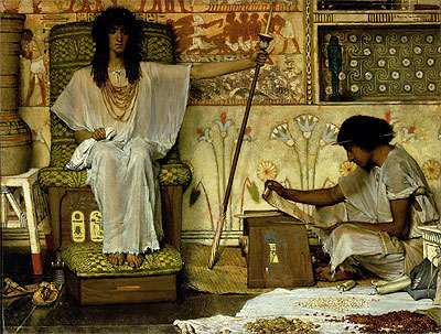 Joseph, Aufseher der Kornkammern des Pharaos, 1874 von Alma-Tadema | Leinwand-Kunstdruck
