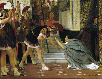 Proklamation des Kaisers Claudius, 1867 von Alma-Tadema | Leinwand-Kunstdruck