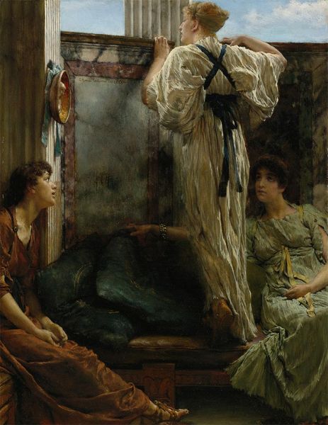 Inquisitive (Who is It), 1884 | Alma-Tadema | Giclée Canvas Print