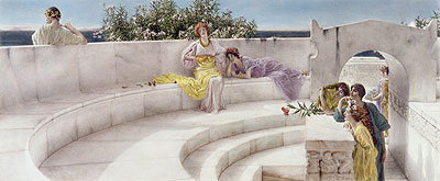 Unter dem Dach des blauen ionischen Wetters, 1901 von Alma-Tadema | Leinwand-Kunstdruck