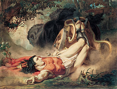 Der Tod der Hippolyte, 1860 von Alma-Tadema | Leinwand-Kunstdruck