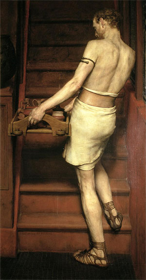 Der römische Töpfer, 1884 von Alma-Tadema | Leinwand-Kunstdruck