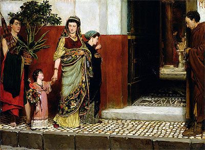 Rückkehr vom Markt, 1865 von Alma-Tadema | Leinwand-Kunstdruck