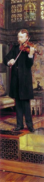 Portrait of Maurice Sons Playing the Violin in Alma-Tadema's Studio, 1896 | Alma-Tadema