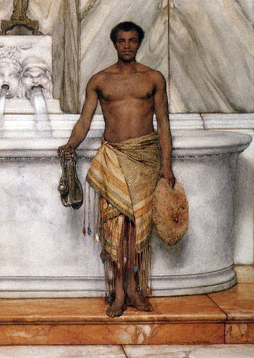 Ein Balneator, 1877 von Alma-Tadema | Papier-Kunstdruck
