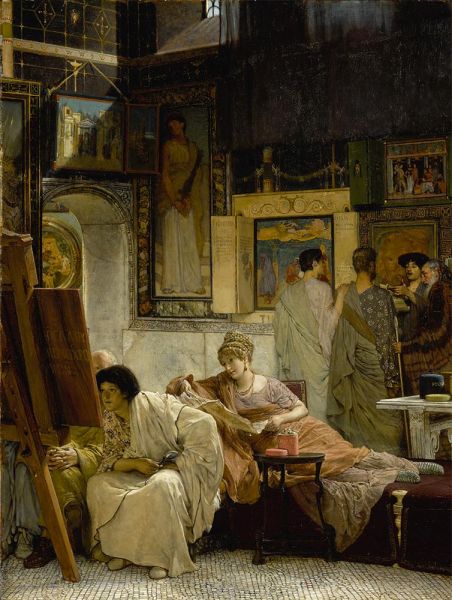 Eine Gemäldegalerie, 1873 von Alma-Tadema | Leinwand-Kunstdruck