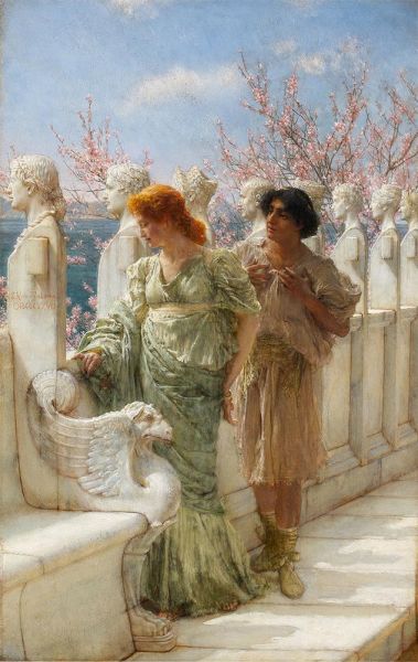 Vergangene und gegenwärtige Generationen, 1894 von Alma-Tadema | Leinwand-Kunstdruck