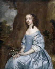 Porträt einer Dame in Blau mit einer Blume, c.1660 | Peter Lely