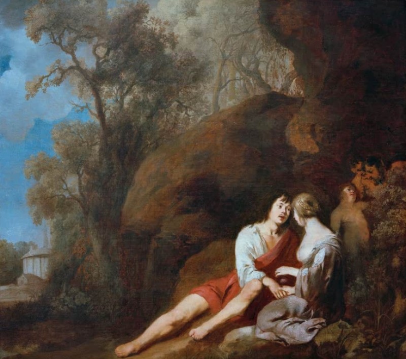 Liebespaar in einer Landschaft, c.1640 | Peter Lely | Giclée Leinwand-Kunstdruck