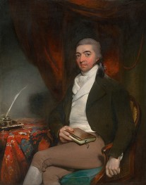 Porträt eines sitzenden Mannes mit einem Buch, c.1790/00 von Thomas Lawrence | Leinwand-Kunstdruck