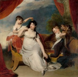 Maria Mathilda Bingham mit zwei ihrer Kinder, c.1810/18 von Thomas Lawrence | Leinwand-Kunstdruck