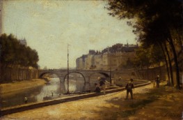 The Pont Saint-Michel, 1880 by Lepine | Giclée Canvas Print